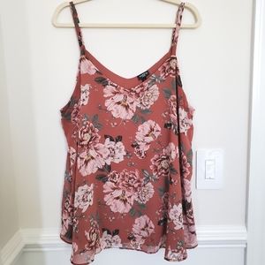 Torrid Sophie swing peonies lined chiffon cami (LIKE NEW)